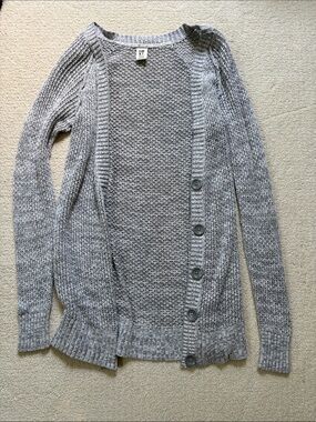 Roxy Gray Button-Front Women’s Cardigan Sweater Size M